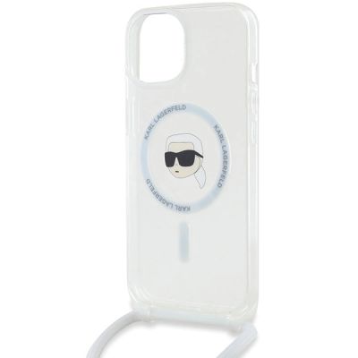 5. Etui Karl Lagerfeld Crossbody IML Karl Head MagSafe na iPhone 15 / 14 / 13 - przezroczyste