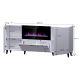4. Komoda PAFOS z kominkiem elektrycznym 180x42x82 czarny mat