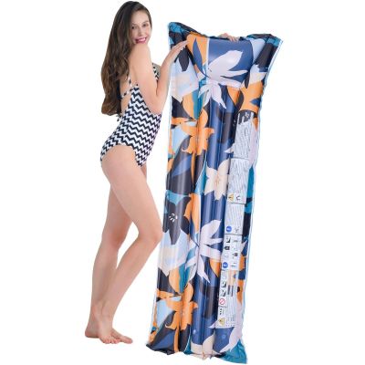 MATERAC DMUCHANY KWIATY 174x59x18CM 33258 NIEBIESKI