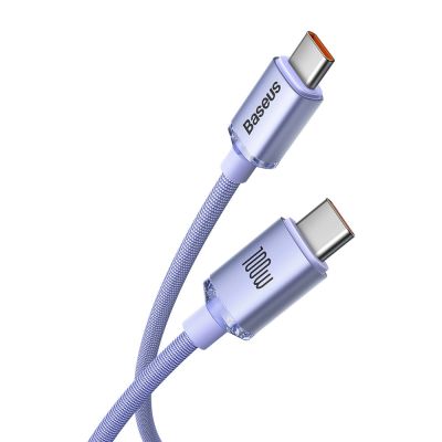 2. Kabel Baseus CAJY000705 USB-C - USB-C PD QC 100W 5A 480Mb/s 2m - fioletowy