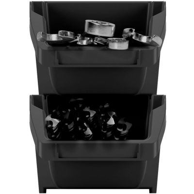 9. ZESTAW POJEMNIKÓW KUWET WARSZTATOWYCH BINEER SHORT 10SZT CZARNY KISTENBERG