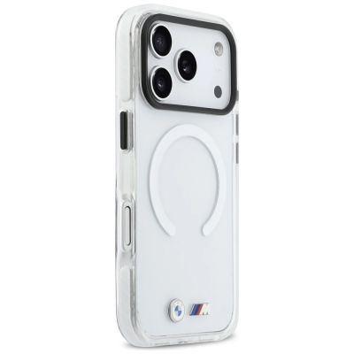 4. Etui BMW M IML Shockproof Metal Logos MagSafe na iPhone 17 Pro - przezroczyste