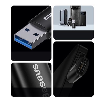 12. Baseus Ingenuity Series Mini przejściówka adapter USB 3.1 OTG do USB Typ C czarny (ZJJQ000101)