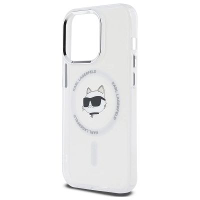 6. Etui Karl Lagerfeld IML Metal Choupette Head MagSafe na iPhone 14 Pro - białe