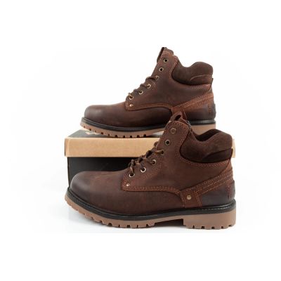 10. Wrangler Yuma buty męskie sztyblety trzewiki eleganckie skórzane ciemno-brązowe