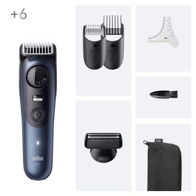 2. Braun BeardTrimmer 7 BT7520 Bateria 40 2 cm Mokry & Suchy Czarny, Niebieski