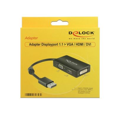 2. DeLOCK 0.16m DisplayPort/VGA+HDMI+DVI 0,16 m VGA (D-Sub)+ HDMI + DVI Czarny