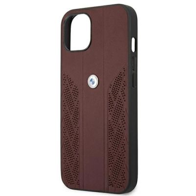 5. Etui BMW Leather Curve Perforate na iPhone 13 mini - czerwone