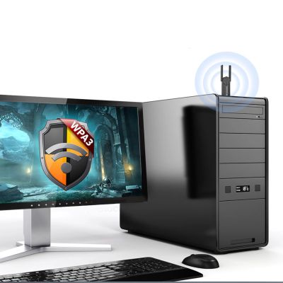 7. Wozinsky dwupasmowy bezprzewodowy adapter USB 3.0 WiFi 6 - czarny