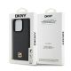 8. Etui DKNY Leather Monogram Pattern Metal Logo MagSafe na iPhone 15 Pro - czarne