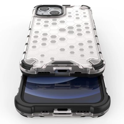 10. Honeycomb etui pancerny pokrowiec z żelową ramką iPhone 13 mini zielony