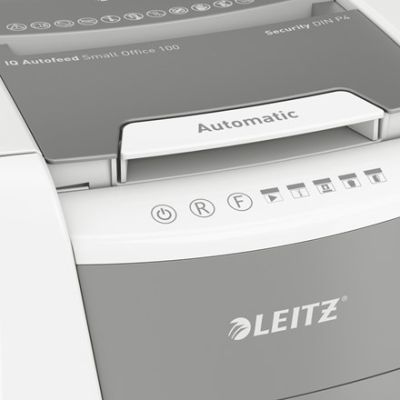 4. Leitz Niszczarka IQ AutoFeed 100, P4, 100 kartek, 34 l kosz
