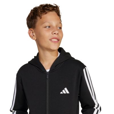 14. Bluza dla dzieci adidas Essentials Full-Zip czarno-biała JD6494