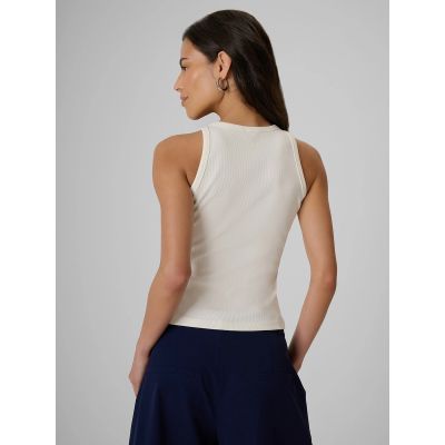 2. Top slim z prążkowanej dzianiny damsk 4F 4FRSS26TSLEF338-12S