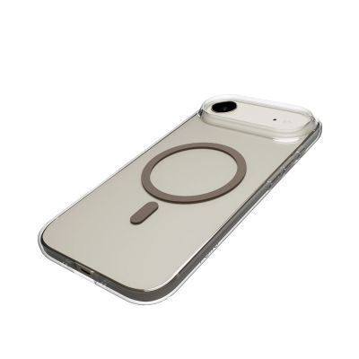 9. Etui Puro Lite Mag TPU+PC kompatybilne z MagSafe na iPhone 17 Air - przezroczyste z brązowym pierścieniem