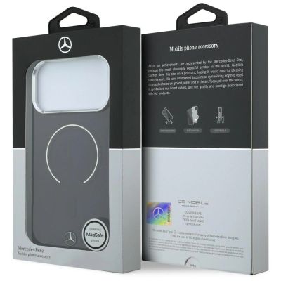 8. Etui Mercedes Double Layer Iconic Logo MagSafe na iPhone 18 Pro Max / 17 Pro Max - burgundowe