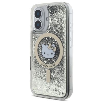 2. Etui Hello Kitty Liquid Glitter Fever MagSafe na iPhone 16 - złote