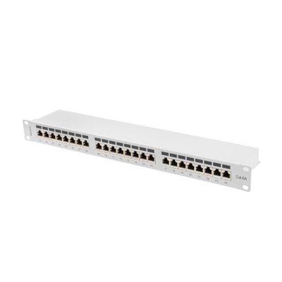 5. LANBERG PATCH PANEL 24 PORT 1U 19" KAT.6A FTP SZARY PPSA-1024-S