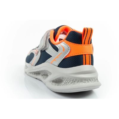 5. Skechers  buty sportowe dziecięce Glow Strider LED dla chłopca srebrne