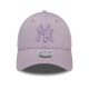 2. Czapka z daszkiem damska New Era 9FORTY NY New York Yankees Womens League Essential Lilac - 60424627