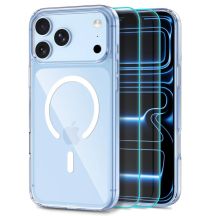Etui Tech-Protect FlexAir Hybrid MagSafe + Szkło hartowane Tech-Protect Glass Fit+ 2-Pack na iPhone 18 Pro Max / 17 Pro Max - przezroczyste