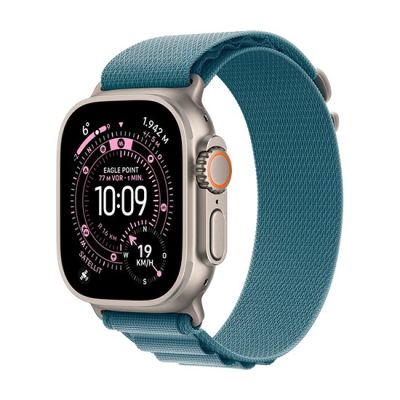 3. Zegarek Apple Watch Ultra 3 (2025) 5G 49mm Koperta z naturalnego tytanu i pętlą Alpine S - jasnoniebieska