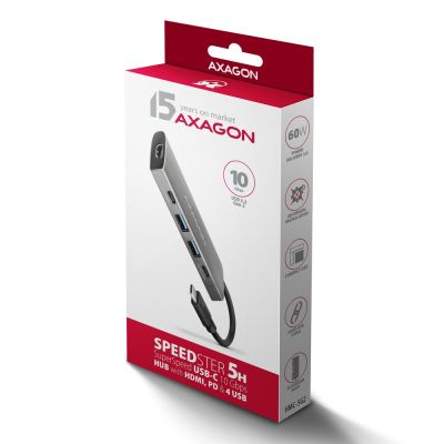 9. AXAGON HMC-5G21 USB-HUB 2x USB-A + 2x USB-C + HDMI 4K/30Hz, USB-C 3,1 - 13cm
