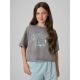T-shirt bawełniany dziewczęcy 4F 4FJRSS26TTSHF3983-25S