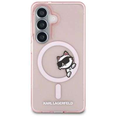 3. Etui Karl Lagerfeld IML Peekaboo Choupette MagSafe na Samsung Galaxy S26 - różowe