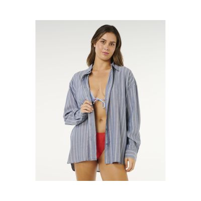 6. Koszula damska RIP CURL Beach Days Pinstripe Shirt niebieska