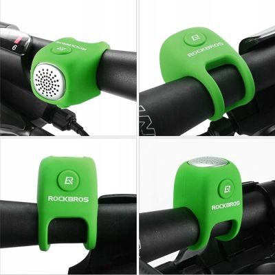 7. Dzwonek rowerowy Rockbros CB1709GN elektroniczny - zielony
