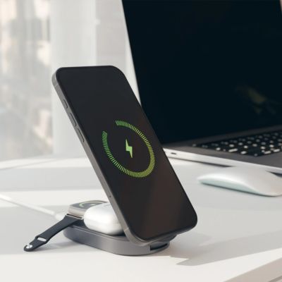 10. Stacja ładująca SBS składana 3w1 bezprzewodowa QI2 MFI - Made for iPhone - czarna