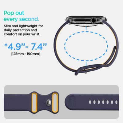 9. Pasek Spigen Nano Pop na Apple Watch 40 / 41 / 42 mm - granatowo-pomarańczowy