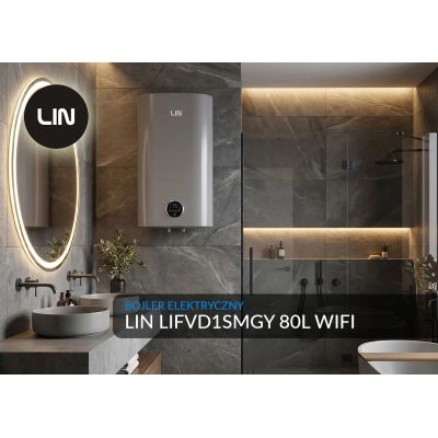 2. Bojler elektryczny LIN LIFVD1SMGY 80L SMART szary WiFi