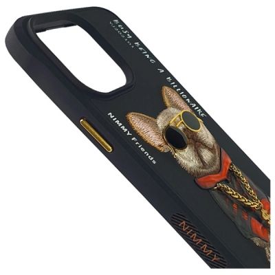 4. Etui Nimmy Glasses Cool Dog do iPhone 15 Pro - czarne