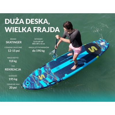 3. Deska SUP SKATINGER Asiaticus 350x89x15 cm Yoga