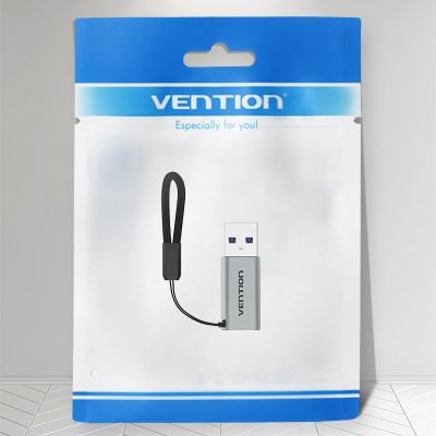 2. Adapter USB 3.0 Vention USB-A do USB-C szary stop aluminium