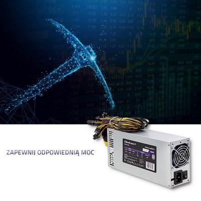 8. QOLTEC ZASILACZ PCI-E 1800W | 80 PLUS PLATINUM | GAMING MINER
