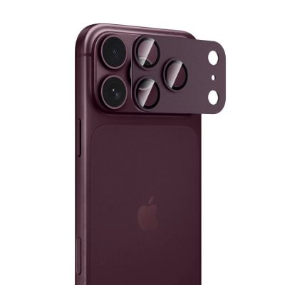 2. Szkło hartowane na aparat Tech-Protect Camfull Fit+ na iPhone 18 Pro - burgundowe