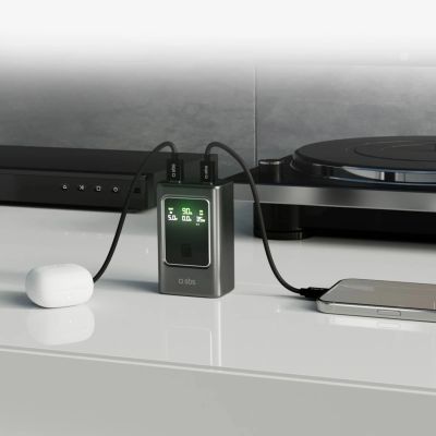 8. Powerbank SBS 10000mAh PD 35W z wyświetlaczem LCD - szary