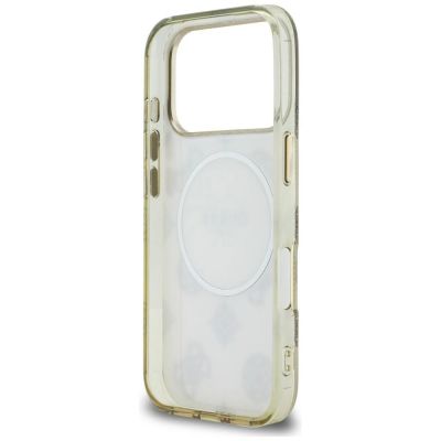 7. Etui Guess IML Peony Dot MagSafe na iPhone 17 Pro - beżowe
