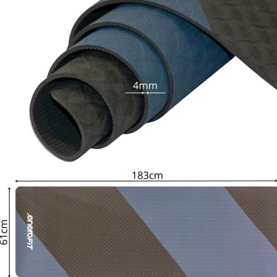 12. MATA DO JOGI I FITNESS TPE ANTYPOŚLIZGOWA CZARNO-NIEBIESKA ENERO FIT