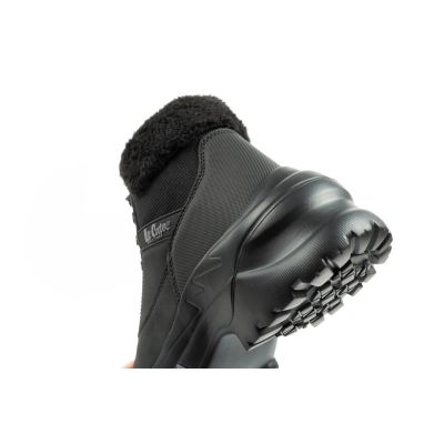 7. Lee Cooper buty sportowe damskie zimowe trekkingowe ocieplane czarne sznurowane