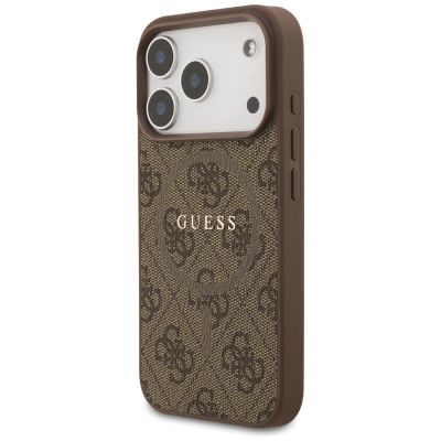 2. Etui Guess 4G Ring Classic Logo MagSafe na iPhone 17 Pro - brązowe