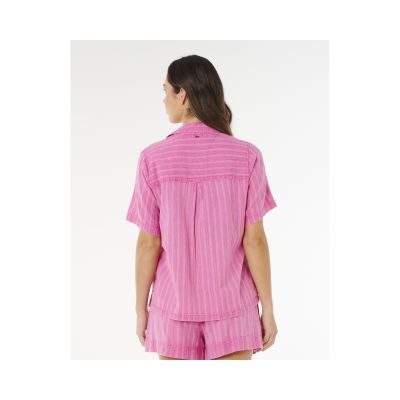 3. Koszulka damska RIP CURL Hotel Malibu Embroid Shirt różowa