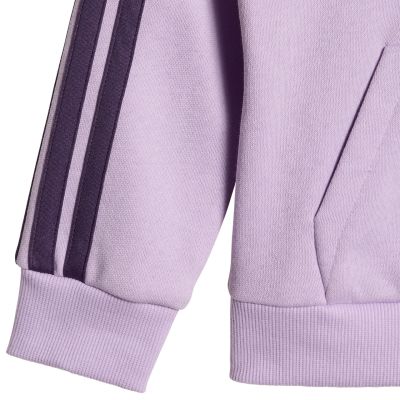 7. Dres dla dzieci adidas Essentials Joggers 3-Stripes Hoodie fioletowy JV9856