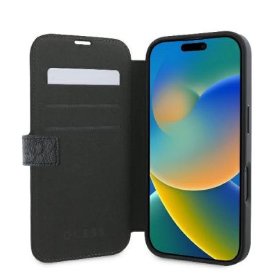 6. Etui Guess 4G Metal Logo na iPhone 16 - czarne