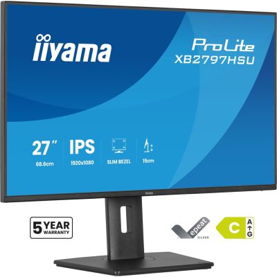 22. iiyama ProLite XB2797HSU-B1 monitor komputerowy 68,6 cm (27") 1920 x 1080 px Full HD LED Czarny