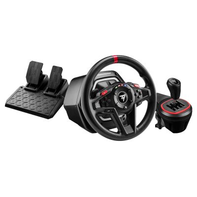 2. Thrustmaster T128 Shifter Pack, Kierownica + Pedały, PC, Xbox, Przycisk hamulca ręcznego, Przycisk View, Przycisk ustawień, Przyciski kierunkowe, Przycisk Menu, Przycisk Share, Analogowy, 900°, Przewodowy