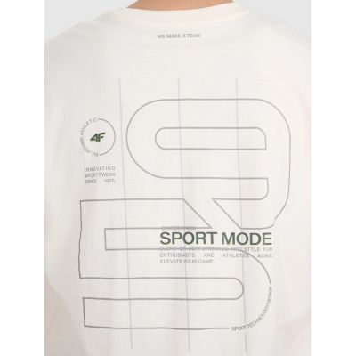 9. T-shirt oversize z nadrukiem męski 4F 4FRAW25TTSHM3220-11S